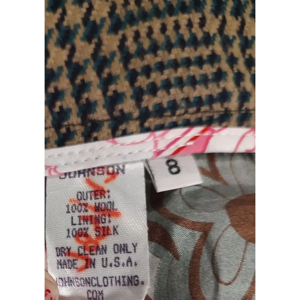 VINTAGE JUST JOHNSON PLAID WOOL SHORTS SIZE 8 SILK LINING OLD MONEY NWT - Picture 6 of 8